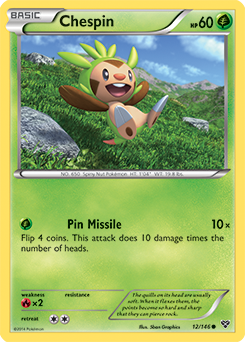 Common Pokémon card Chespin 12/146 from X&Y expansion