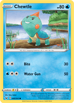 Chewtle 60/202 Pokémon card from Sword & Shield for sale at best price