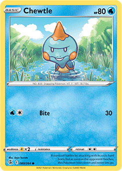 Common Pokémon card Chewtle 80/264 from Fusion Strike expansion