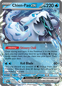 Double rare Pokémon card Chien-Pao ex 061/193 from Paldea Evolved expansion