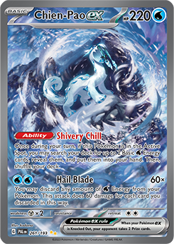 Special illustration rare Pokémon card Chien-Pao ex 261/193 from Paldea Evolved expansion
