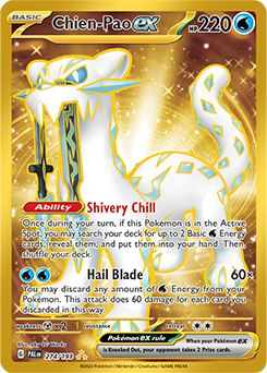 Hyper rare Pokémon card Chien-Pao ex 274/193 from Paldea Evolved expansion