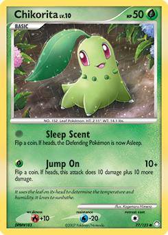 Chikorita 77/123 Pokémon card from Mysterious Treasures for sale at best price