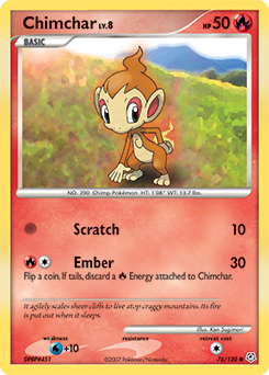 Chimchar 76/130 Pokémon card from Diamond & Pearl for sale at best price