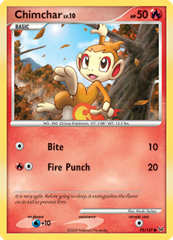 Chimchar 70/127 Pokémon card from Platinuim for sale at best price