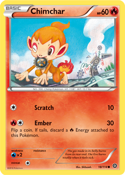 Chimchar 18/114 Pokémon card from Steam Siege for sale at best price