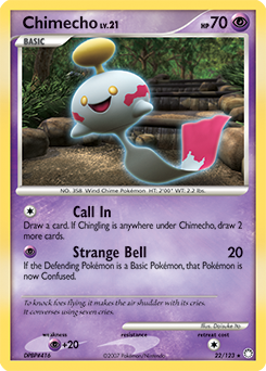 Rare Pokémon card Chimecho 22/123 from Mysterious Treasures expansion