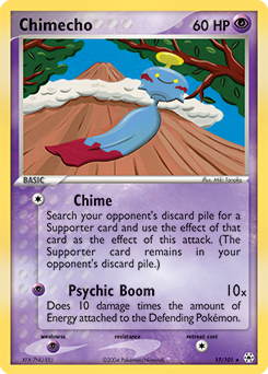 Rare Pokémon card Chimecho 17/101 from Ex Hidden Legends expansion