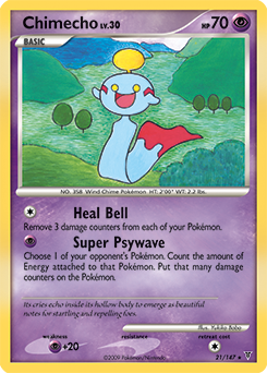 Rare Pokémon card Chimecho 21/147 from Supreme Victors expansion
