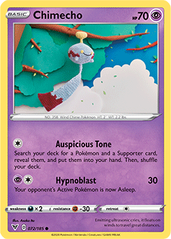 Common Pokémon card Chimecho 072/185 from Vivid Voltage expansion