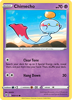 Common Pokémon card Chimecho 063/172 from Brilliant Stars expansion