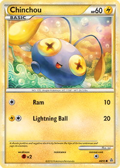 Common Pokémon card Chinchou 48/95 from Unleashed expansion
