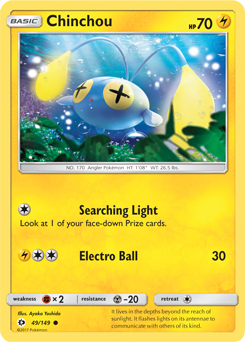 Chinchou 49/149 Pokémon card from Sun & Moon for sale at best price