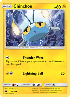 Chinchou 73/214 Pokémon card from Lost Thunder for sale at best price