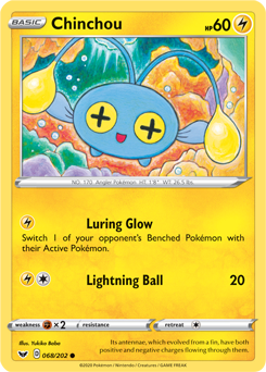 Chinchou 68/202 Pokémon card from Sword & Shield for sale at best price