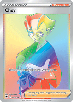 Rainbow Trainer Pokémon card Choy 200/189 from Astral Radiance expansion