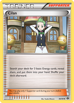 Uncommon Pokémon card Cilan 86/99 from Next Destinies expansion