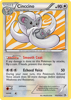 Carte Pokémon Cinccino 105/113 de la série Legendary Treasures en vente au meilleur prix