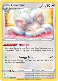 Cinccino 147/202 Pokémon card from Sword & Shield for sale at best price