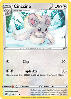 Uncommon Pokémon card Cinccino 125/172 from Brilliant Stars expansion