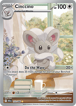 Illustration rare Pokémon card Cinccino 153/86 from Black Bolt expansion