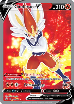 Full Art Pokémon Pokémon card Cinderace V 178/192 from Rebel Clash expansion