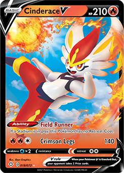 Cinderace V 018/072 Pokémon card from Shining Fates for sale at best price