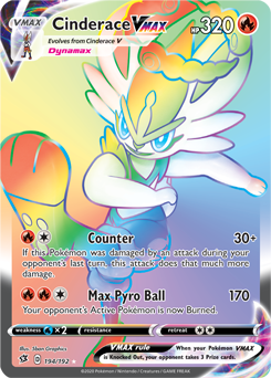 Cinderace VMAX 194/192 Pokémon card from Rebel Clash for sale at best price