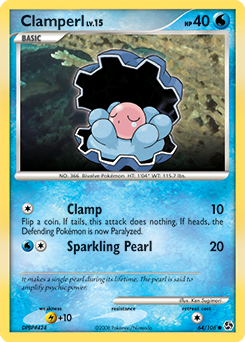 Clamperl 64/106 Pokémon card from Great Encounters for sale at best price