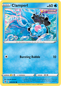 Common Pokémon card Clamperl 65/264 from Fusion Strike expansion