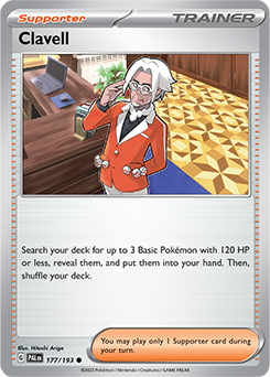 Common Pokémon card Clavell 177/193 from Paldea Evolved expansion