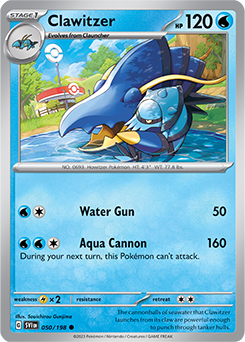 Clawitzer 050/198 Pokémon card from Scarlet & Violet for sale at best price