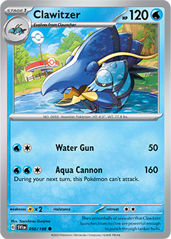 Common Pokémon card Clawitzer 050/198 from Scarlet & Violet expansion