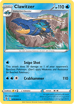 Clawitzer 75/264 Pokémon card from Fusion Strike for sale at best price