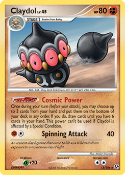 Rare Pokémon card Claydol 15/106 from Great Encounters expansion