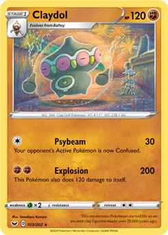 Claydol 103/202 Pokémon card from Sword & Shield for sale at best price