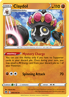 Uncommon Pokémon card Claydol 094/195 from Silver Tempest expansion