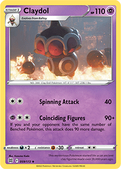 Uncommon Pokémon card Claydol 059/172 from Brilliant Stars expansion
