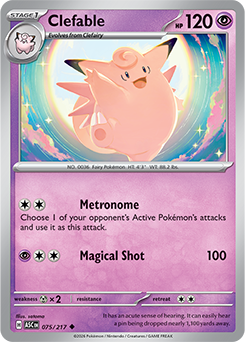 Carte Pokémon Peu commune Mélodelfe 75/217 de la série Héros Transcendants