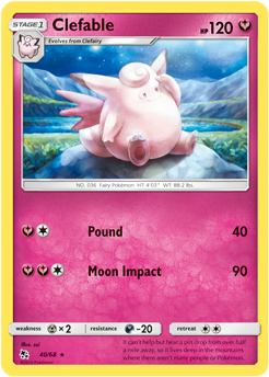 Clefable 40/68 Pokémon card from Hidden Fates for sale at best price