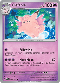 Uncommon Pokémon card Clefable 36/165 from 151 expansion