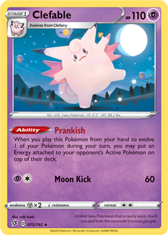 Clefable 75/192 Pokémon card from Rebel Clash for sale at best price