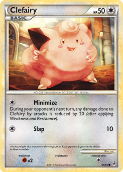 Common Pokémon card Clefairy 54/95 from Call of Legends expansion