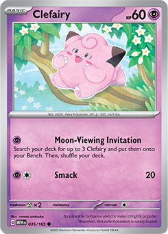 Common Pokémon card Clefairy 35/165 from 151 expansion