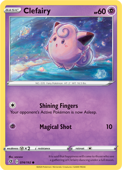 Common Pokémon card Clefairy 74/192 from Rebel Clash expansion