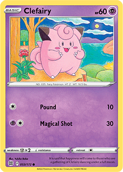 Common Pokémon card Clefairy 053/172 from Brilliant Stars expansion