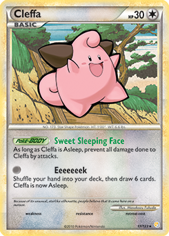 Rare Pokémon card Cleffa 17/123 from HeartGold SoulSilver expansion