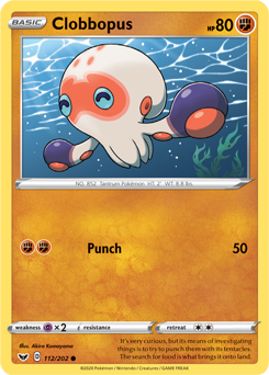Common Pokémon card Clobbopus 112/202 from Sword & Shield expansion