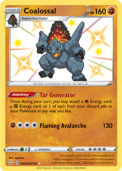 Coalossal SV069/SV122 Pokémon card from Shining Fates for sale at best price