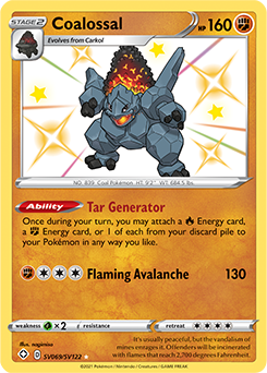 Shining Pokémon Pokémon card Coalossal SV069/SV122 from Shining Fates expansion